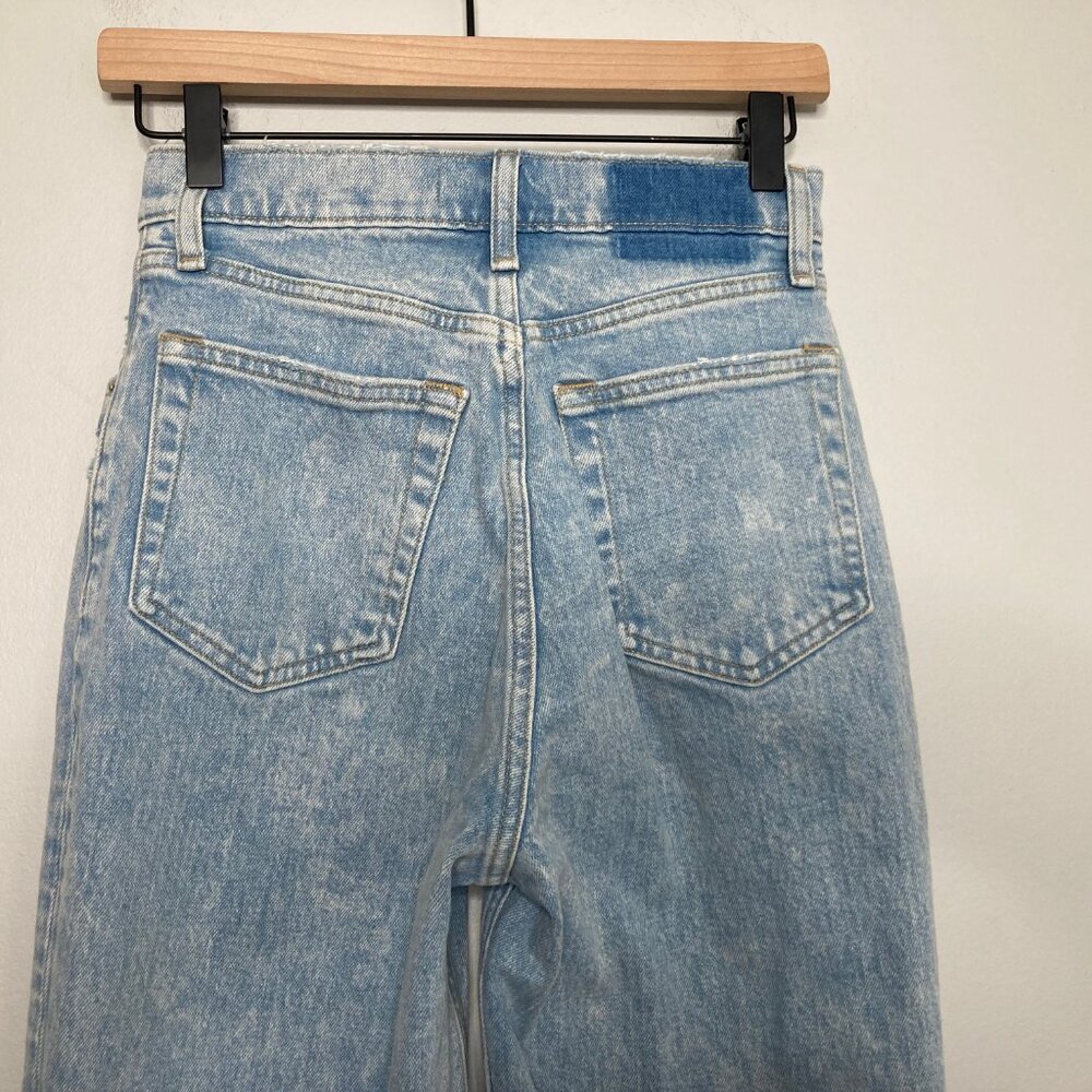 Abercrombie & Fitch 90s Straight Ultra High Rise Jeans 25 Blue Criss Cross Waist - Picture 4 of 9